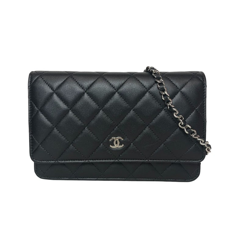 シャネル CHANEL マトラッセ チェーンウォレット AP0250 ブラック シルバー金具 ラムスキン レディース ショルダーバッグ