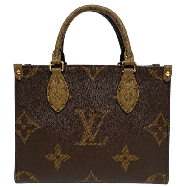 ルイ・ヴィトン LOUIS VUITTON オンザゴーPM M46373 モノグラムジャイアント モノグラム・リバース キャンバス レディース ハンドバッグ