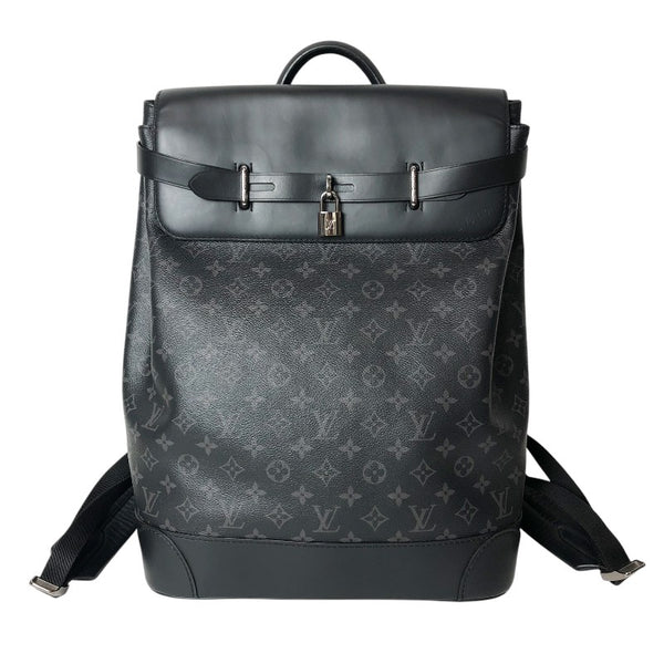 ルイ・ヴィトン LOUIS VUITTON スティーマー・バッグパック M44052 ブラック　シルバー金具 モノグラム・エクリプス メンズ リュック・デイパック