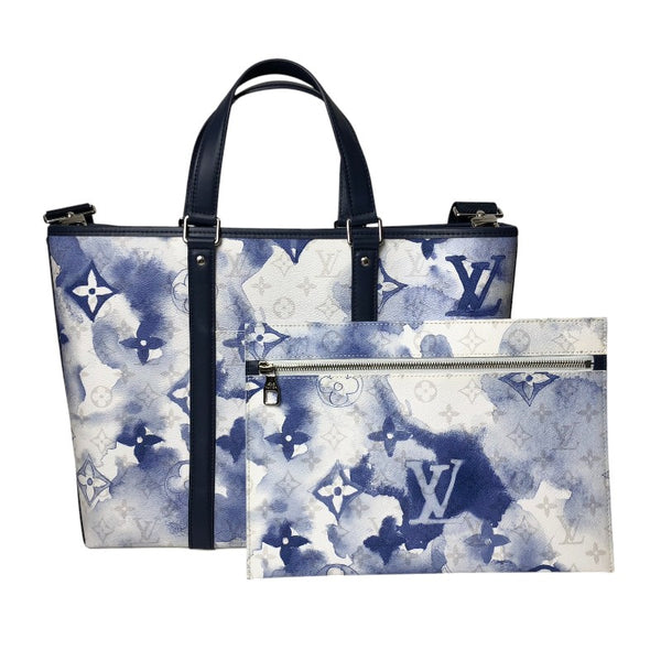 ルイ・ヴィトン LOUIS VUITTON ウィークエンド トートPM M45756 ブルー/ホワイト モノグラム・ウォーター キャンバス メンズ トートバッグ