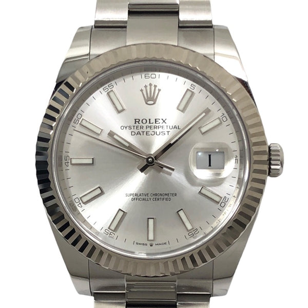 ロレックス ROLEX デイトジャスト41 ランダムシリアル 126334 シルバー オイスターブレス SS/K18WG 自動巻き メンズ 腕時計