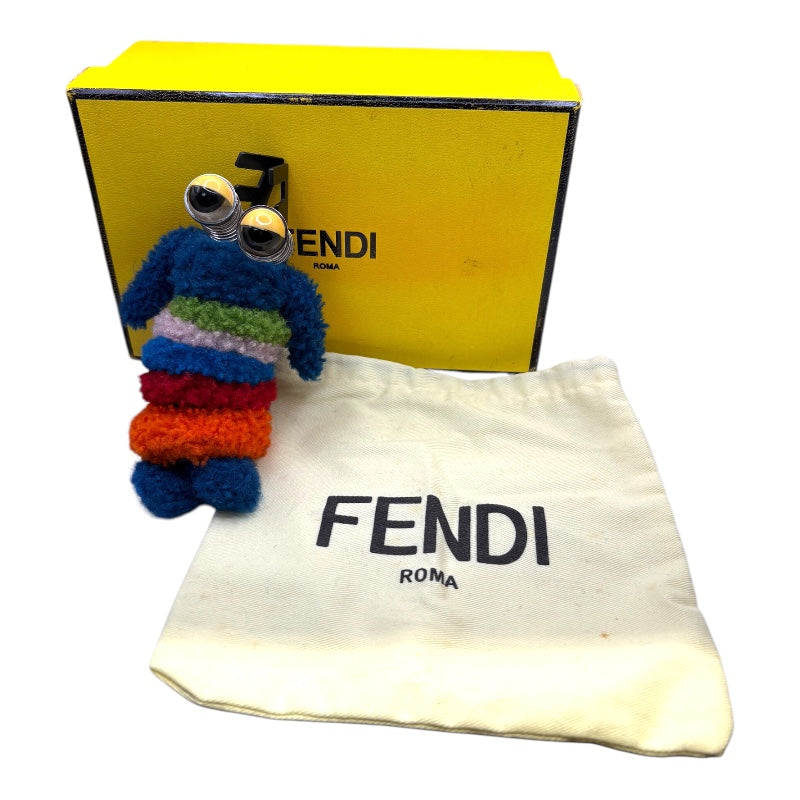 フェンディ FENDI バッグチャーム ブルー/グリーン/ピンク/レッド/オレンジ コットン レザー ユニセックス チャーム