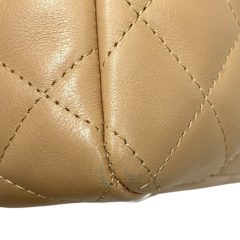 シャネル CHANEL カンボンライン ボーリングバッグ A25171 ベージュ シルバー金具 レザー レディース ショルダーバッグ