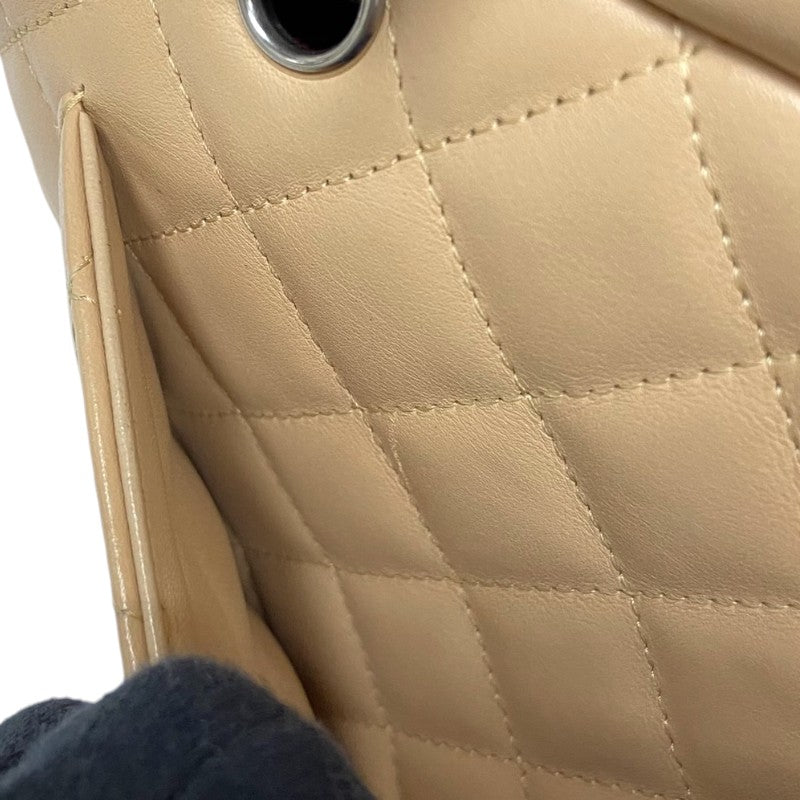 シャネル CHANEL カンボンライン ボーリングバッグ A25171 ベージュ シルバー金具 レザー レディース ショルダーバッグ
