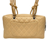 シャネル CHANEL カンボンライン ボーリングバッグ A25171 ベージュ シルバー金具 レザー レディース ショルダーバッグ