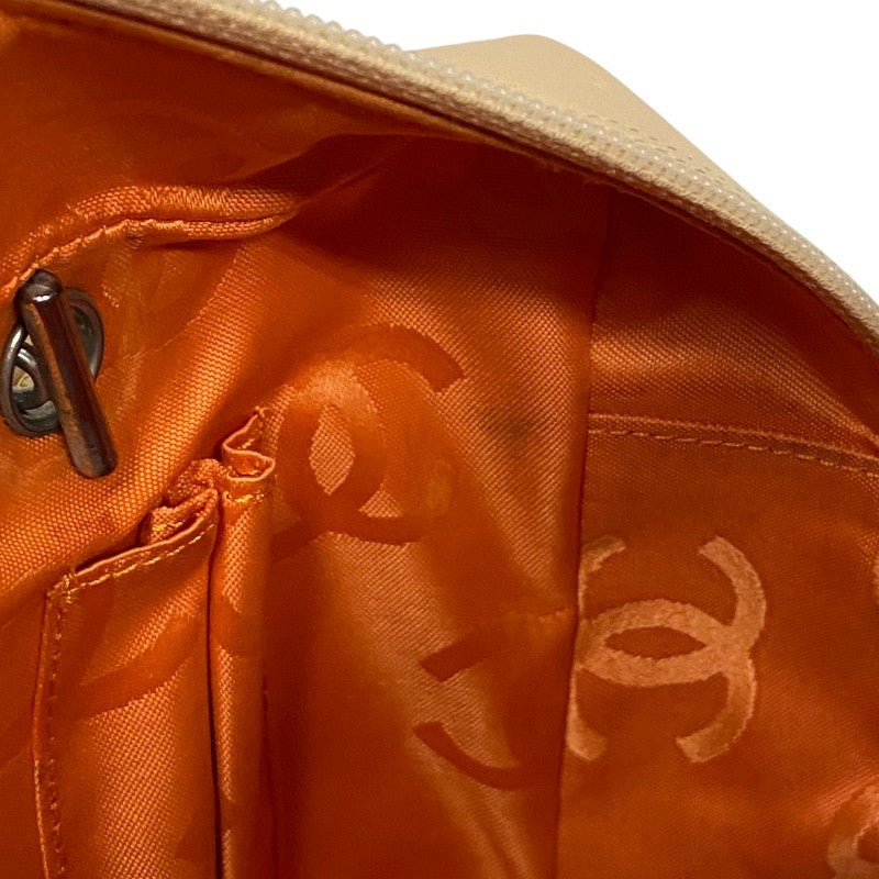 シャネル CHANEL カンボンライン ボーリングバッグ A25171 ベージュ シルバー金具 レザー レディース ショルダーバッグ