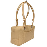 シャネル CHANEL カンボンライン ボーリングバッグ A25171 ベージュ シルバー金具 レザー レディース ショルダーバッグ