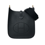 エルメス HERMES エヴリンTPM W刻 ブラック ゴールド金具 トリヨン レディース ショルダーバッグ