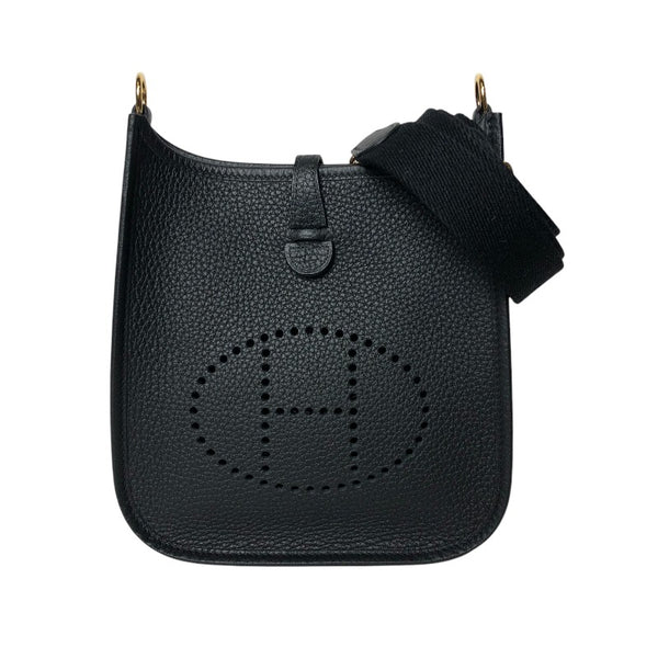 エルメス HERMES エヴリンTPM W刻 ブラック ゴールド金具 トリヨン レディース ショルダーバッグ