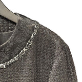 シャネル CHANEL ツイードコート P73113 ブラック レーヨン レディース ミリタリーコート