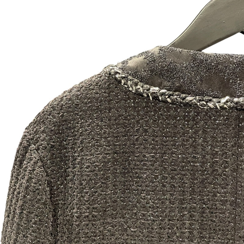 シャネル CHANEL ツイードコート P73113 ブラック レーヨン レディース ミリタリーコート