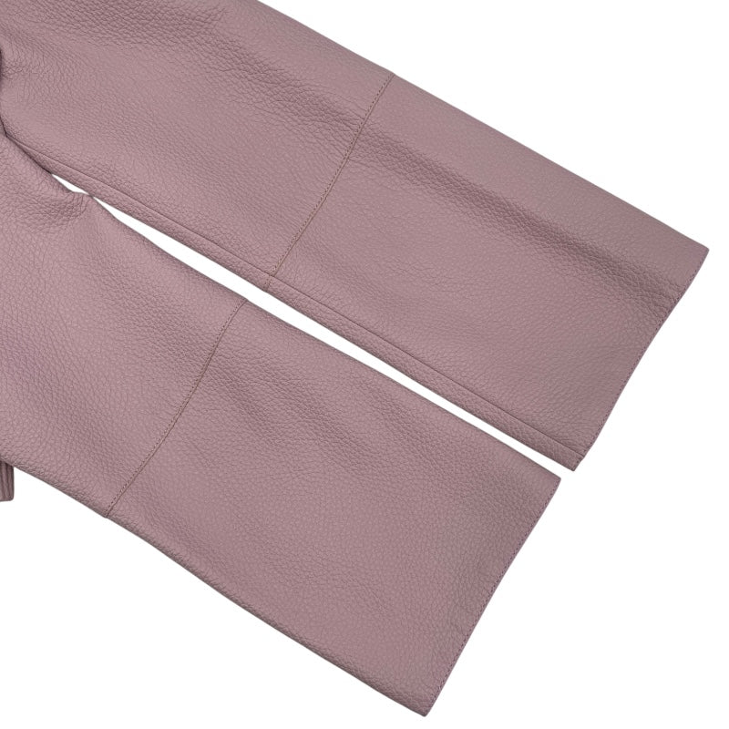 エルメス HERMES ディアスキンレザージャケット 3E1202D1 ピンク レザー レディース テーラードジャケット