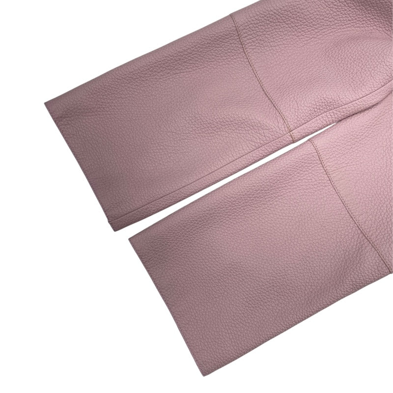 エルメス HERMES ディアスキンレザージャケット 3E1202D1 ピンク レザー レディース テーラードジャケット