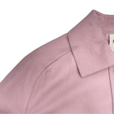 エルメス HERMES ディアスキンレザージャケット 3E1202D1 ピンク レザー レディース テーラードジャケット