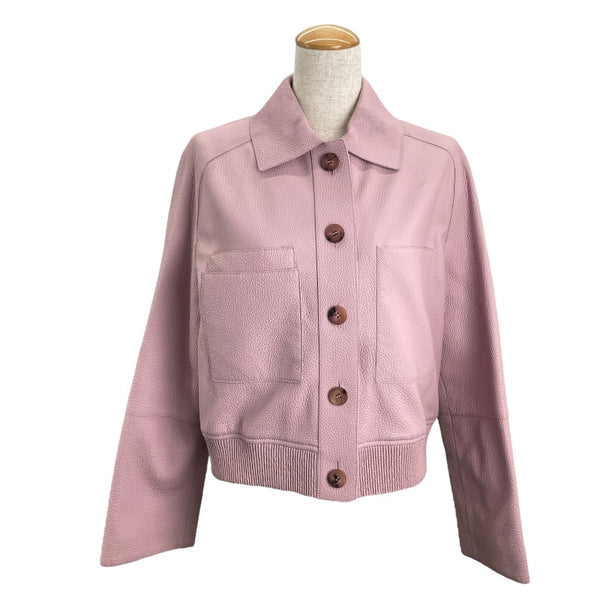 エルメス 現行品 ディアスキン レザー スカート size 34 ピンクベージュ エルメス HERMES ディアスキンレザージャケット 3E1202D1 ピンク
