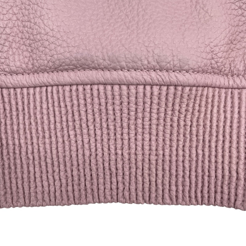 エルメス HERMES ディアスキンレザージャケット 3E1202D1 ピンク レザー レディース テーラードジャケット