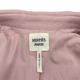 エルメス HERMES ディアスキンレザージャケット 3E1202D1 ピンク レザー レディース テーラードジャケット
