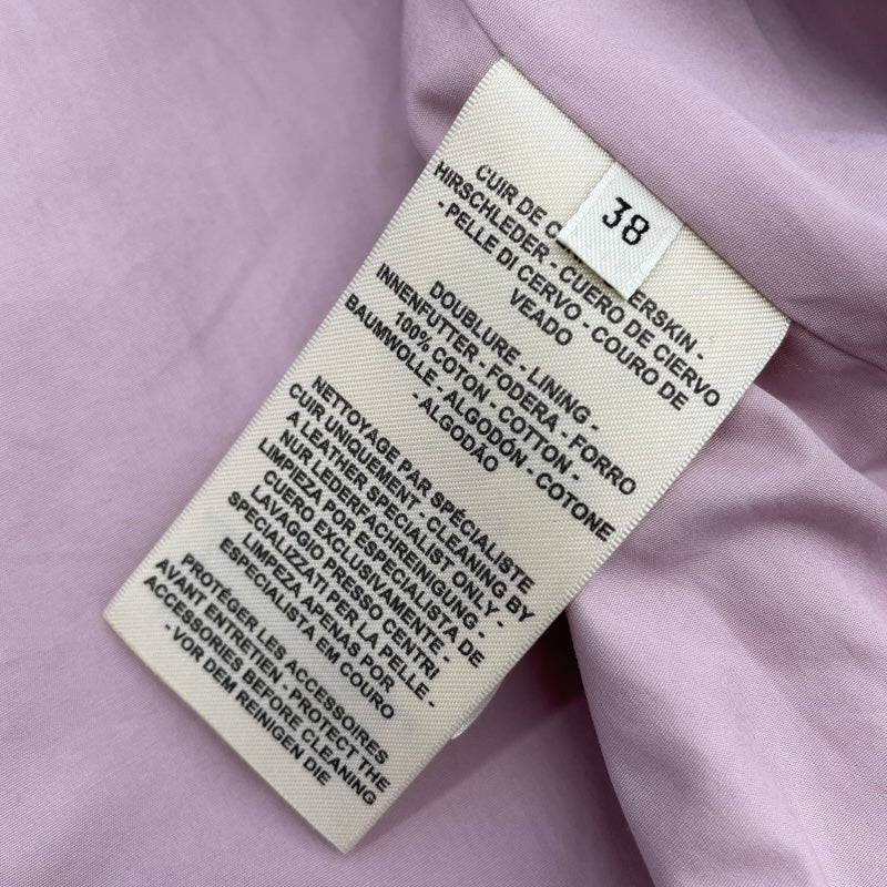 エルメス HERMES ディアスキンレザージャケット 3E1202D1 ピンク レザー レディース テーラードジャケット