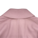 エルメス HERMES ディアスキンレザージャケット 3E1202D1 ピンク レザー レディース テーラードジャケット