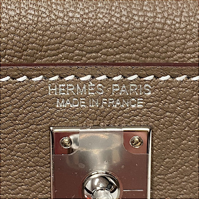 エルメス HERMES ミニケリー2 ヴェルソ W刻 エトゥープ×ニューグリペール シルバー金具 シェーブル レディース ショルダーバッグ