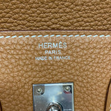 エルメス HERMES バーキン25 ヴェルソ W刻 ゴールド×グラファイト シルバー金具 トゴ レディース ハンドバッグ