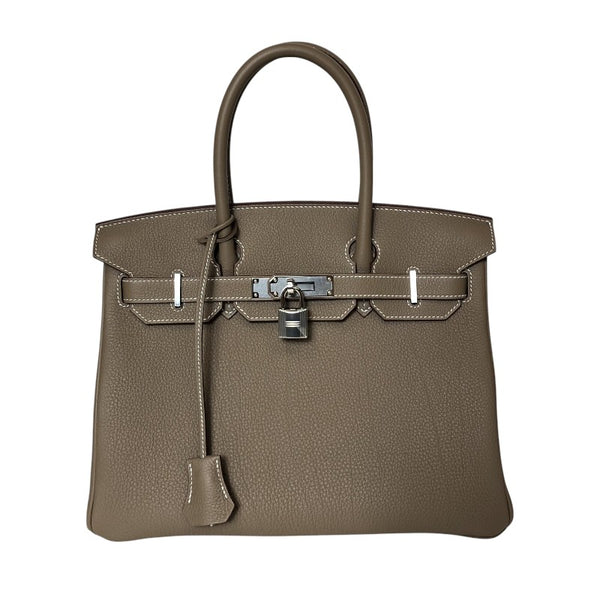エルメス HERMES バーキン30 W刻 エトゥープ シルバー金具 トゴ レディース ハンドバッグ