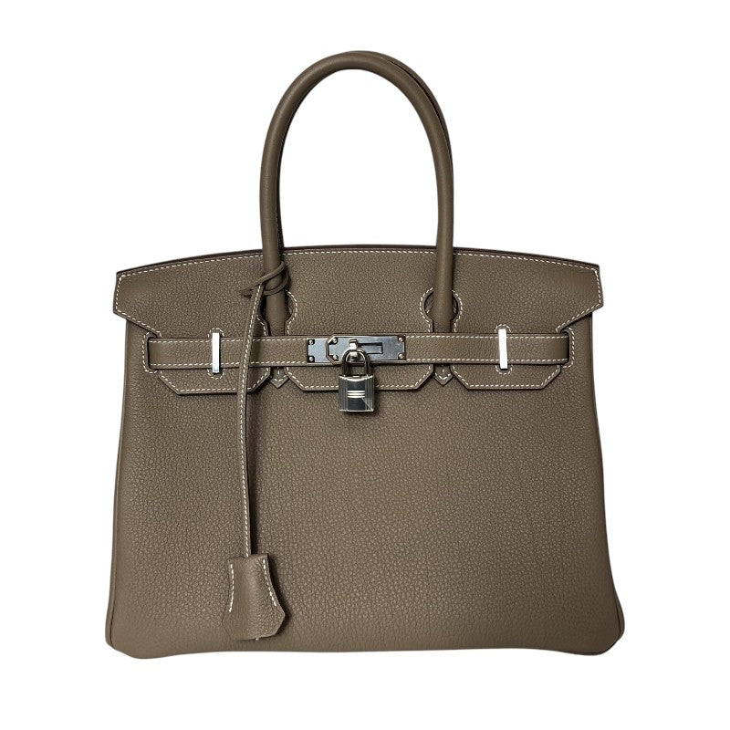 エルメス HERMES バーキン30 W刻 エトゥープ シルバー金具 トゴ レディース ハンドバッグ