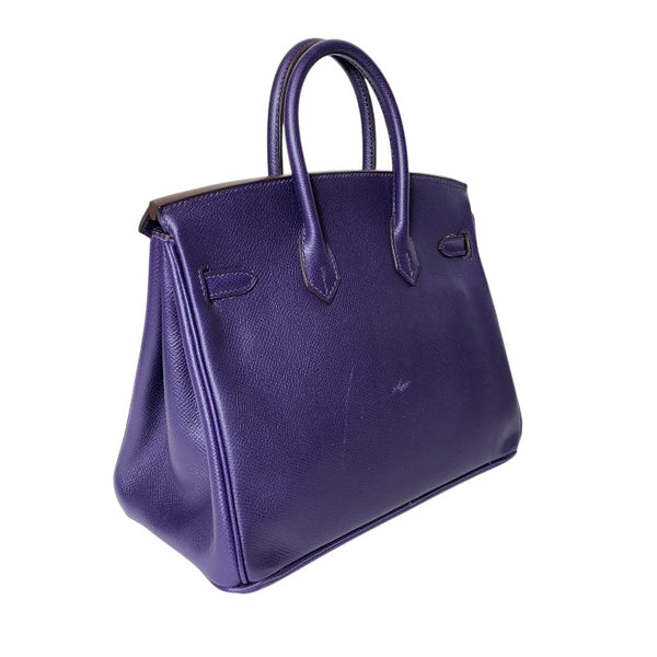 エルメス HERMES バーキン25 □N刻 アイリス ゴールド金具 エプソン レディース ハンドバッグ