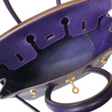 エルメス HERMES バーキン25 □N刻 アイリス ゴールド金具 エプソン レディース ハンドバッグ