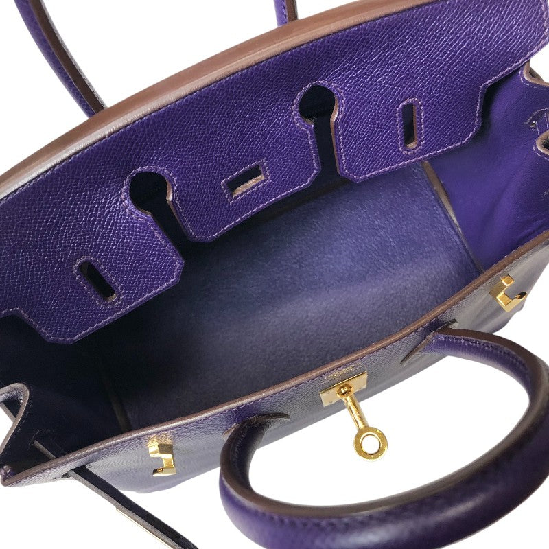 エルメス HERMES バーキン25 □N刻 アイリス ゴールド金具 エプソン レディース ハンドバッグ
