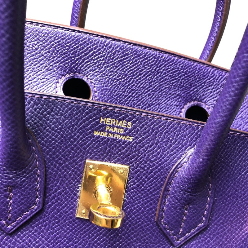 エルメス HERMES バーキン25 □N刻 アイリス ゴールド金具 エプソン レディース ハンドバッグ