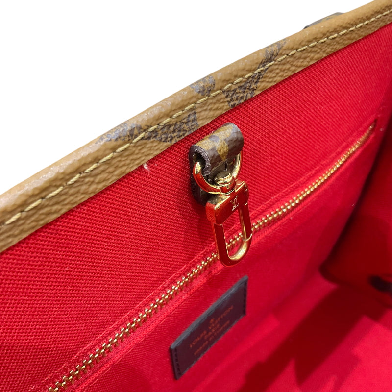ルイ・ヴィトン LOUIS VUITTON オンザゴーPM M46373 ブラウン モノグラム・リバースキャンバス レディース ハンドバッグ