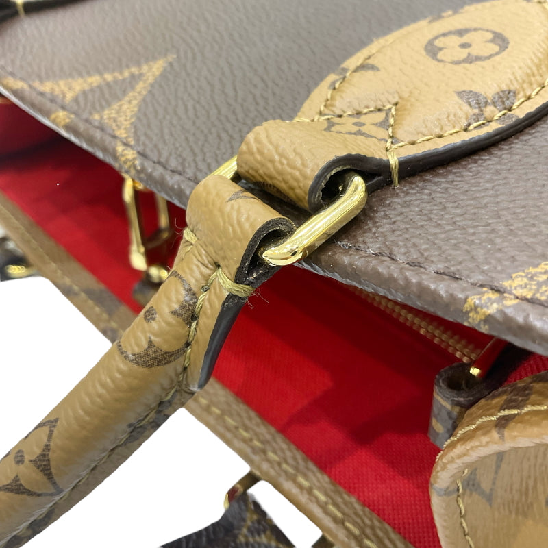 ルイ・ヴィトン LOUIS VUITTON オンザゴーPM M46373 ブラウン モノグラム・リバースキャンバス レディース ハンドバッグ