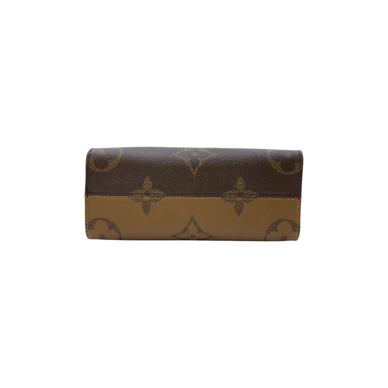 ルイ・ヴィトン LOUIS VUITTON オンザゴーPM M46373 ブラウン モノグラム・リバースキャンバス レディース ハンドバッグ