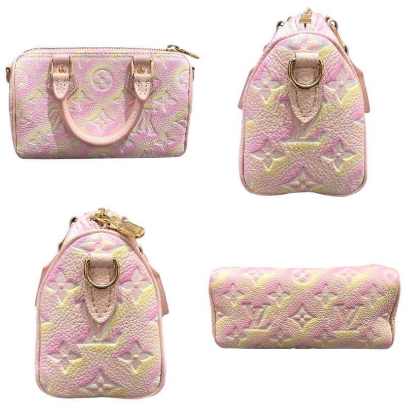ルイ・ヴィトン LOUIS VUITTON ナノ・スピーディー　サマー・スターダスト M81508 ピンク　 モノグラム・アンプラント レディース ショルダーバッグ