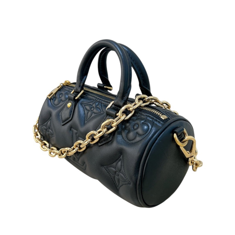 ルイ・ヴィトン LOUIS VUITTON パピヨンBB バブルグラム M59800 ブラック ゴールド金具 モノグラム・アンプラント レディース ショルダーバッグ
