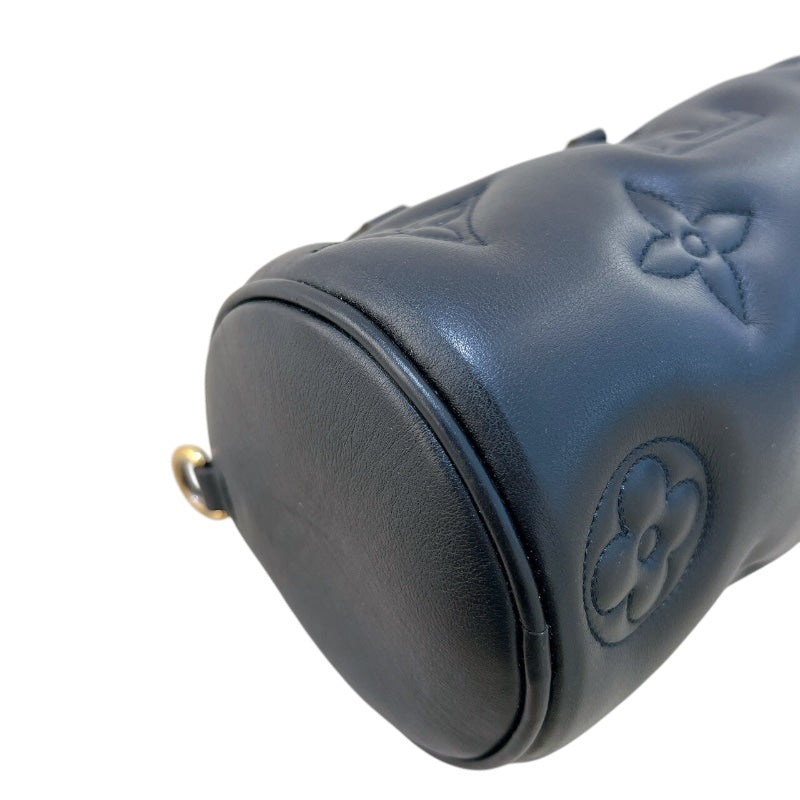 ルイ・ヴィトン LOUIS VUITTON パピヨンBB バブルグラム M59800 ブラック ゴールド金具 モノグラム・アンプラント レディース ショルダーバッグ