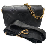 ルイ・ヴィトン LOUIS VUITTON ウォレットオンモノグラムストラップ　 M81398 ノワール　ゴールド金具 バブルグラム レディース ショルダーバッグ