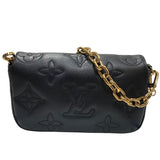 ルイ・ヴィトン LOUIS VUITTON ウォレットオンモノグラムストラップ　 M81398 ノワール　ゴールド金具 バブルグラム レディース ショルダーバッグ