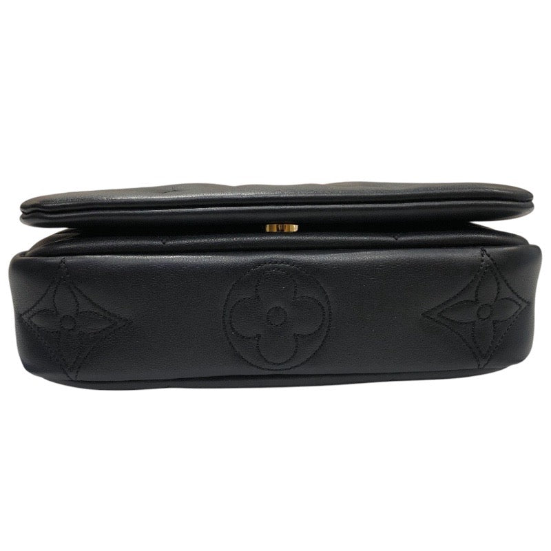 ルイ・ヴィトン LOUIS VUITTON ウォレットオンモノグラムストラップ　 M81398 ノワール　ゴールド金具 バブルグラム レディース ショルダーバッグ