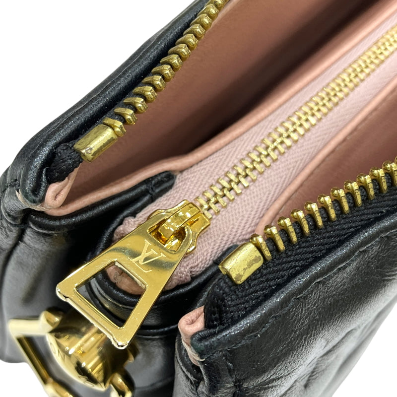 ルイ・ヴィトン LOUIS VUITTON クッサンPM M57790 ノワール ラムレザー レディース ショルダーバッグ