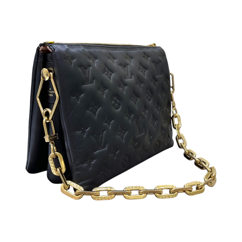 ルイ・ヴィトン LOUIS VUITTON クッサンPM M57790 ノワール ラムレザー レディース ショルダーバッグ