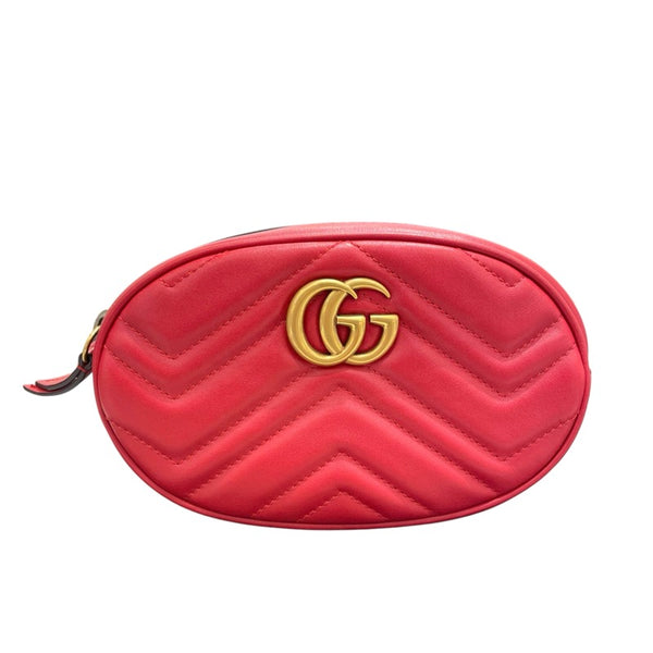 グッチ GUCCI GGマーモント　ウエストバッグ 476434 レッド レザー レディース ウエストバッグ