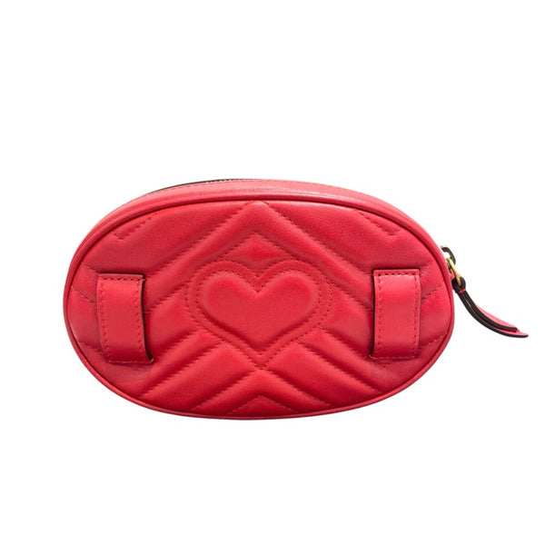グッチ GUCCI GGマーモント　ウエストバッグ 476434 レッド レザー レディース ウエストバッグ