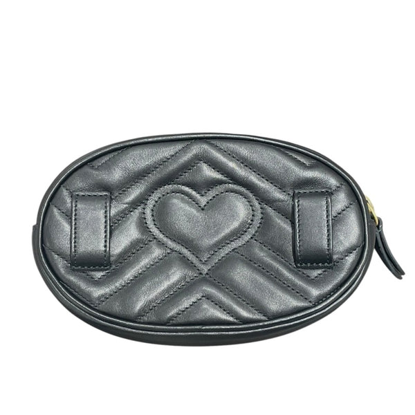 グッチ GUCCI GGマーモント　ウエストバッグ 476434 ブラック レザー レディース ウエストバッグ