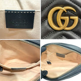 グッチ GUCCI GGマーモント　ウエストバッグ 476434 ブラック レザー レディース ウエストバッグ