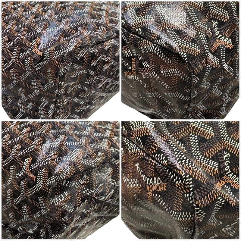 ゴヤール GOYARD サンルイPM ブラック×ブラウン ゴヤールディンキャンバス ユニセックス ハンドバッグ
