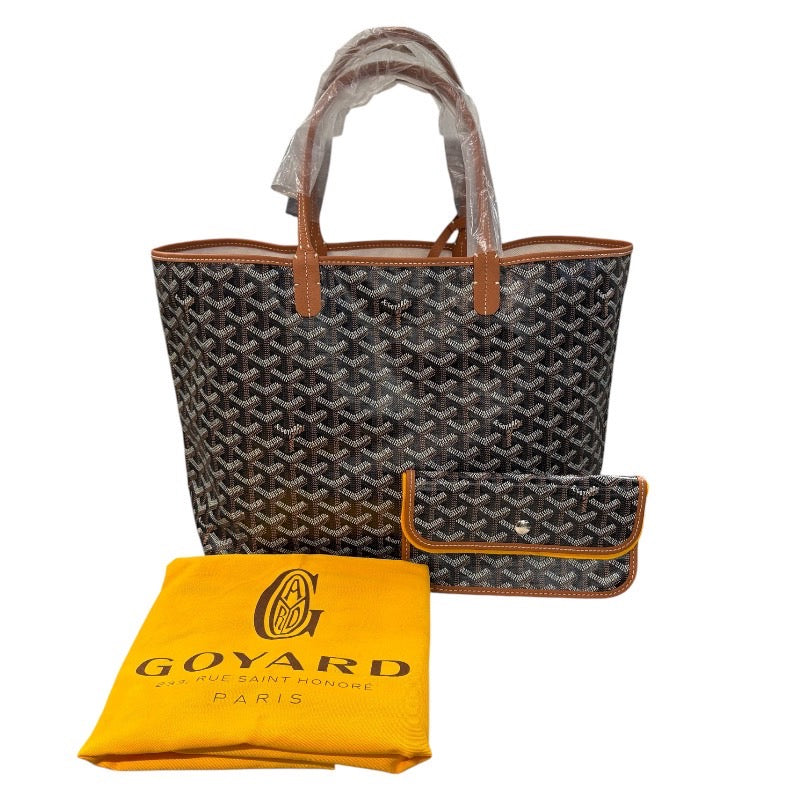 ゴヤール GOYARD サンルイPM ブラック×ブラウン ゴヤールディンキャンバス ユニセックス ハンドバッグ