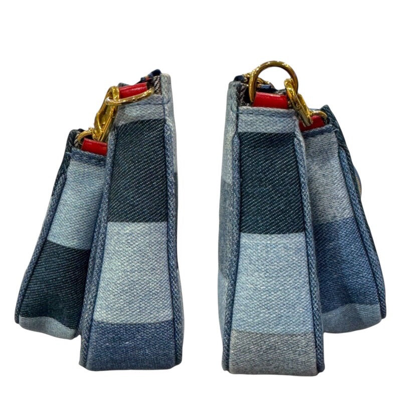 ルイ・ヴィトン LOUIS VUITTON ミュルティ・ポシェット・アクセソワ―ル M44990 ブルー　ゴールド金具 モノグラム・デニム レディース ショルダーバッグ