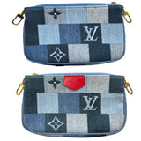 ルイ・ヴィトン LOUIS VUITTON ミュルティ・ポシェット・アクセソワ―ル M44990 ブルー　ゴールド金具 モノグラム・デニム レディース ショルダーバッグ